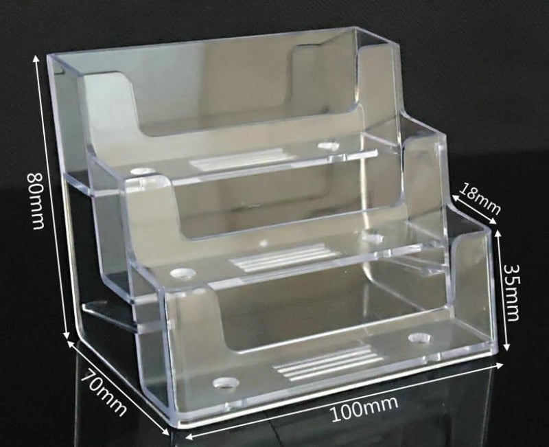 DNHCLL 1 Pack Clear Business Card Holder 3 Tiers Plastic Card Stand Organizer Card Holder Display for Home Office, Desktop, and Counter, 180 Cards Capacity - Image 2